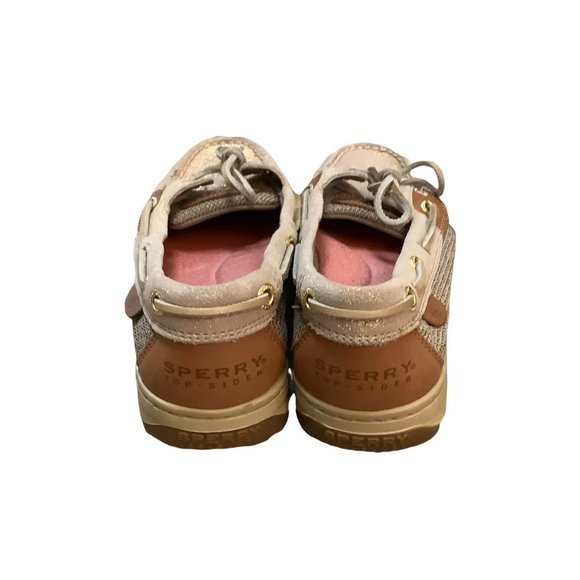 SPERRY Topsiders Tan & Gold Slip On Comfort Everyday Walking Shoe-Size 7.5 - Picture 11 of 14